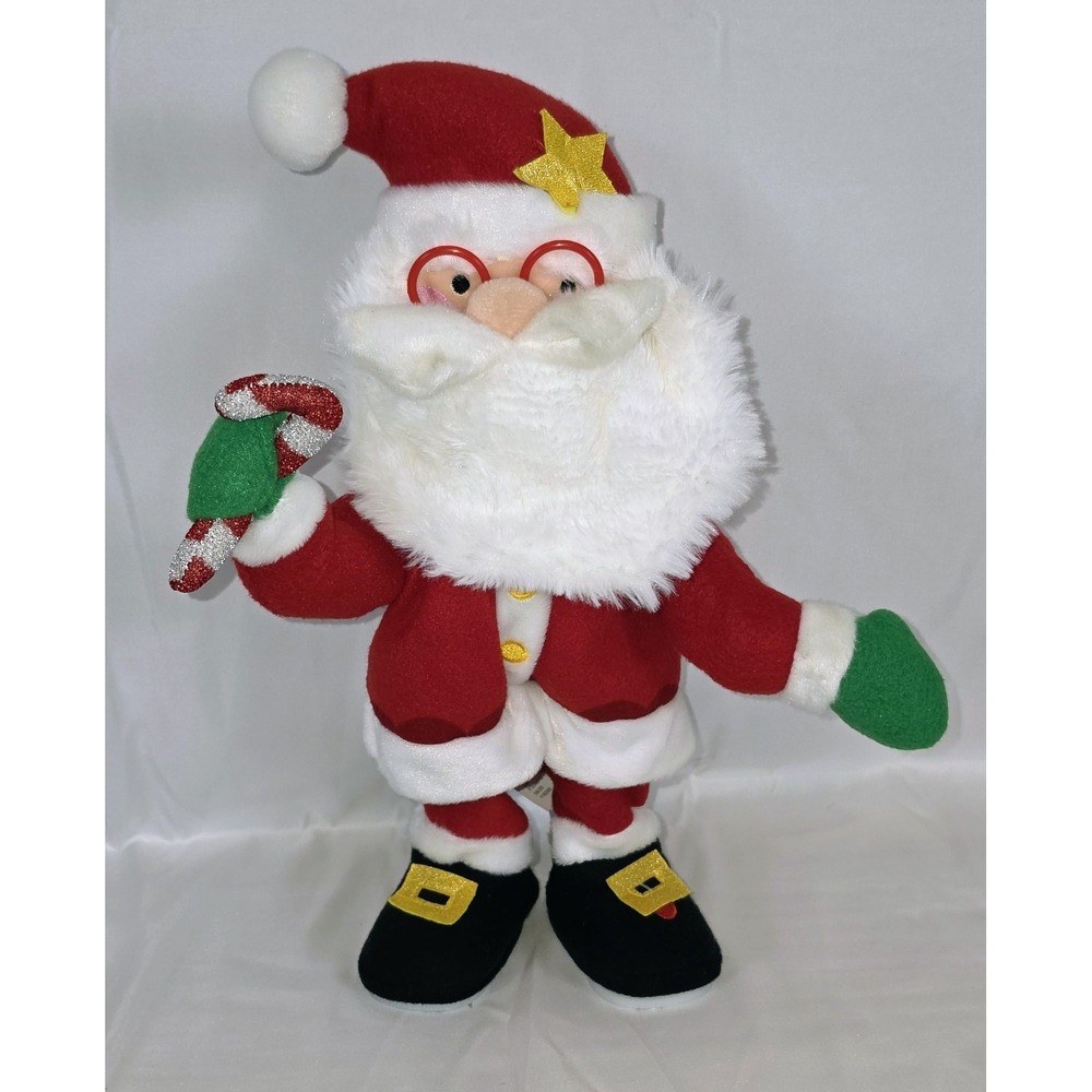 Gemmy Santa Claus Christmas Animated Singing Dancing Jingle Bells Plush Tested